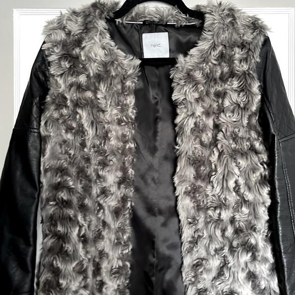 NEXT FAUX LEATHER AND FAUX FUR JACKET - Picture 2 of 9